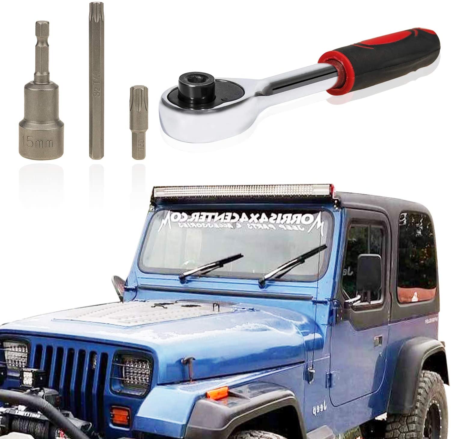 Sporthfish Hard Top and Door Removal Torx Set Tool Kit for 2007-2019 Jeep Wrangler JK JL Rubicon Sahara Sports 2/4 Door Replace 68361574AB 82214166AB