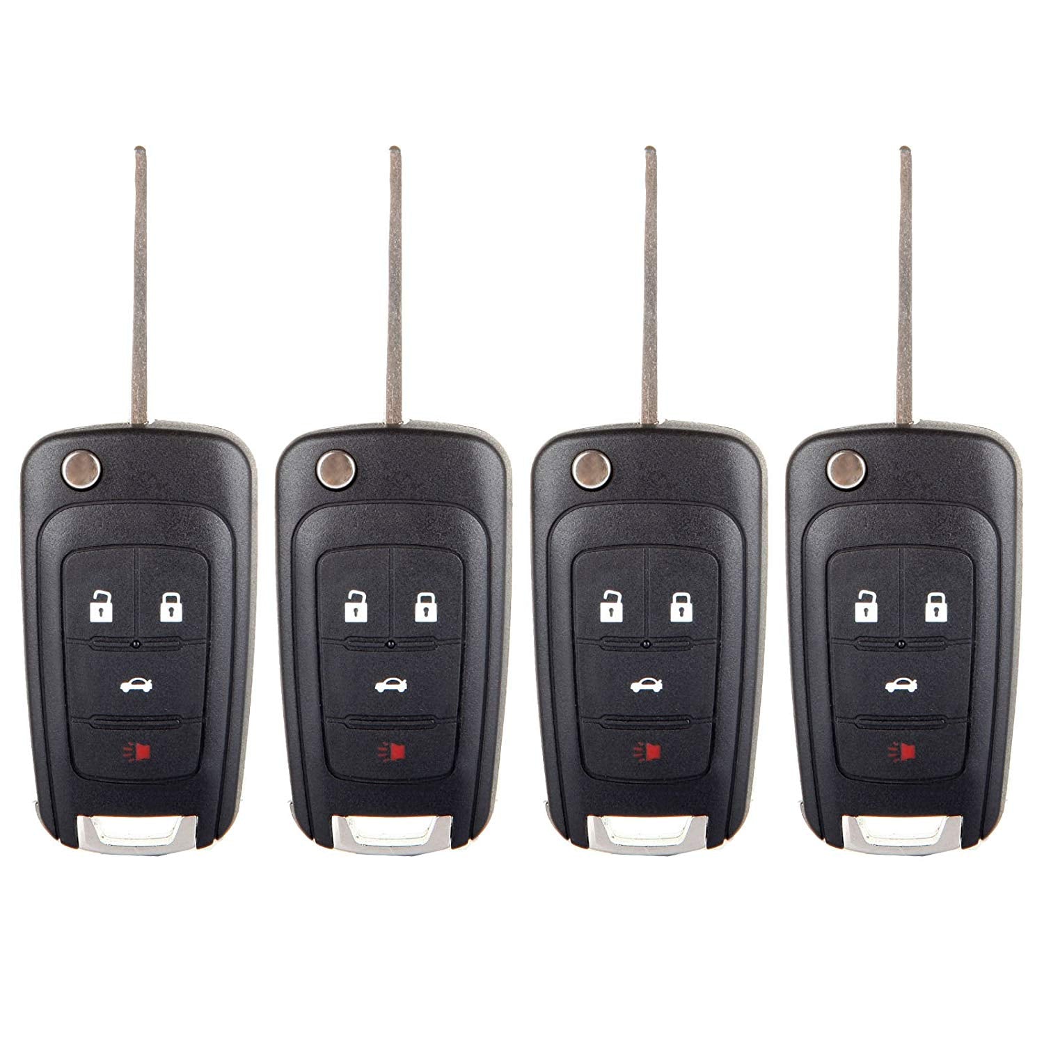 ECCPP Replacement fit for Uncut Keyless Entry Remote Key Fob Chevy Series OHT01060512 (Pack of 4)