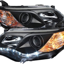 Spyder Auto (PRO-YD-TCAM12-DRL-BK) Toyota Camry Black Projector Headlight with LED Daytime Running Light