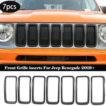 RT-TCZ Carbon Fiber Front Grill Grille Inserts for Jeep Renegade 2019 2020 ABS Grill Guard Cover Trim (7PCs)