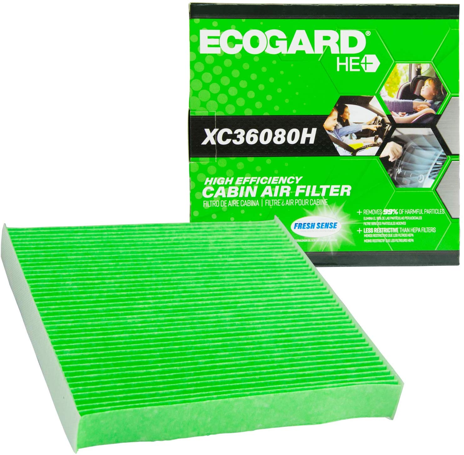 ECOGARD XC36080H High Efficiency Premium Cabin Air Filter with Baking Soda Honda Civic, V, Fit, HR, Odyssey, Insight, CR-Z, Clarity | Acura RDX