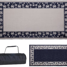 Reversible Mats 209181 Outdoor Patio / RV Camping Mat - Palm Tree (Black/Beige, 9-Feet x 18-Feet)