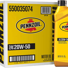 Pennzoil (550035074-6PK) SAE 20W-50 Motor Oil - 1 Quart, (Pack of 6)