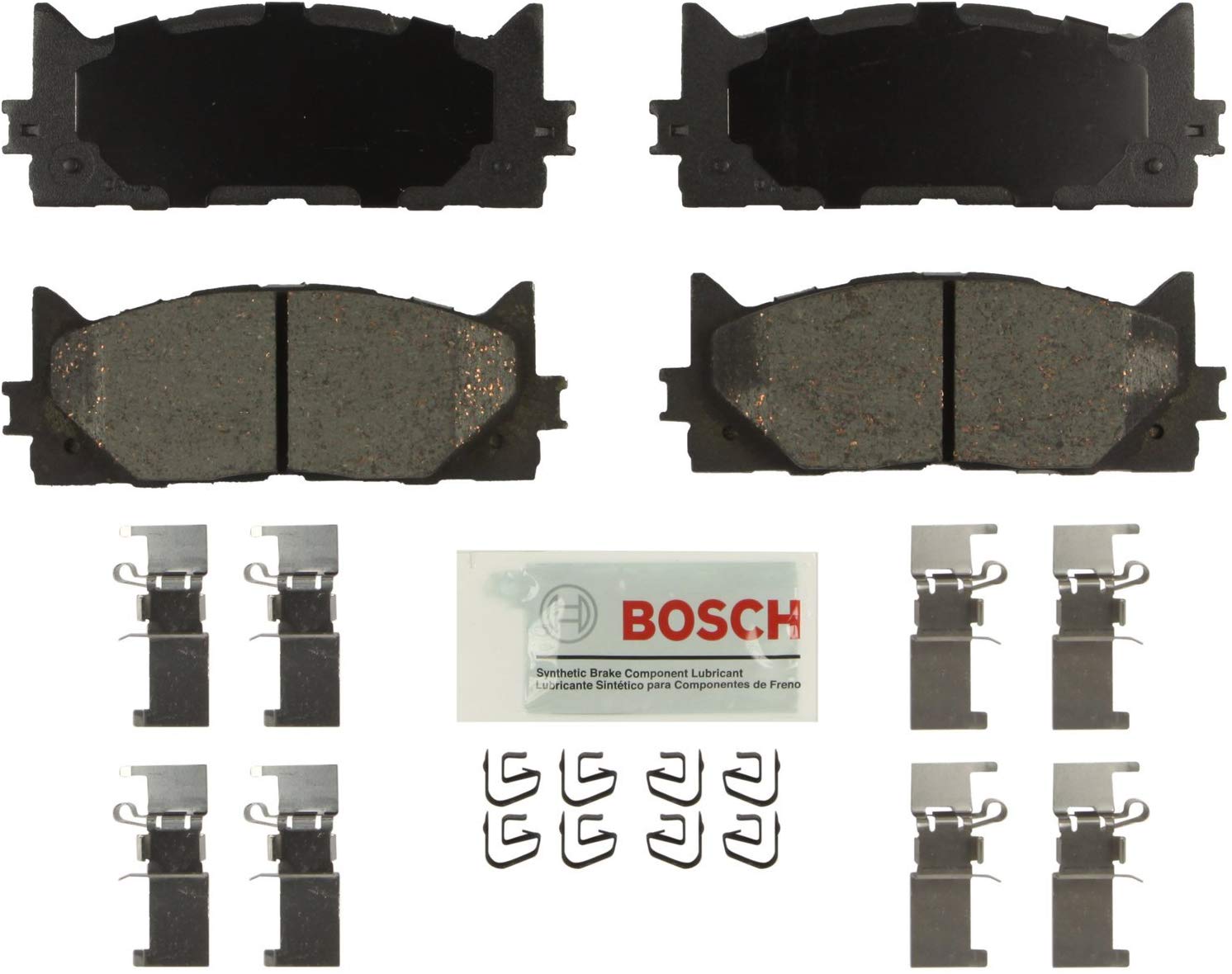 Bosch BE1222H Blue Disc Brake Pad Set with Hardware for 2007 Toyota Camry - FRONT