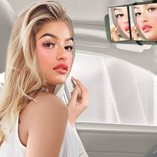 Zento Deals Car Visor Cosmetic Vanity Mirror Clip On Auto Sun Visor Mirror-Makeup Travel Tri Fold Universal Fit Auto Mirror for Truck Car SUV RV Van Jeep Sun Car Visors Mirror