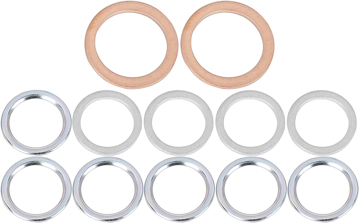 X AUTOHAUX 12pcs Oil Drain Plug Gaskets Replacement for Toyota 12157-10010 90430-24003 90430-18008