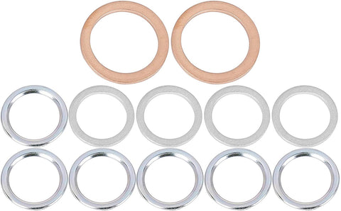 X AUTOHAUX 12pcs Oil Drain Plug Gaskets Replacement for Toyota 12157-10010 90430-24003 90430-18008