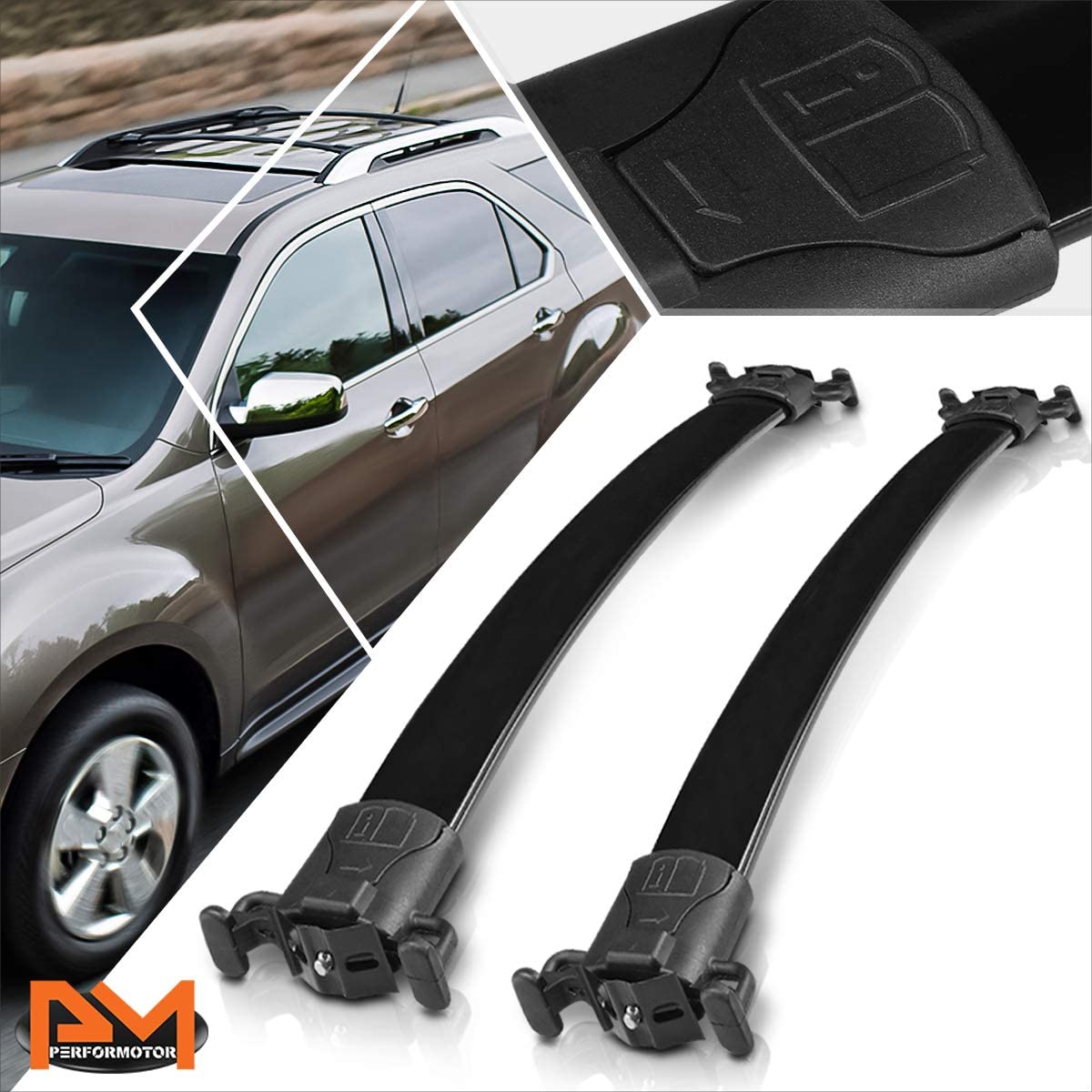 Compatible with Equinox/Terrain 10-17 OE Style Aluminum Roof Top Rail Rack Crossbar Luggage Carrier