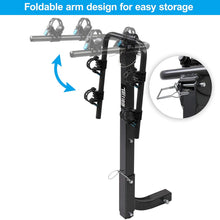 TUFFIOM 2-Bike Hitch Mount Rack with Stabilizer, Bicycle Carrier Holder for Car Truck SUV Minivan with 2Inch Hitch Receiver, Adjustable Mounting Saddles & Rubber Straps, Black