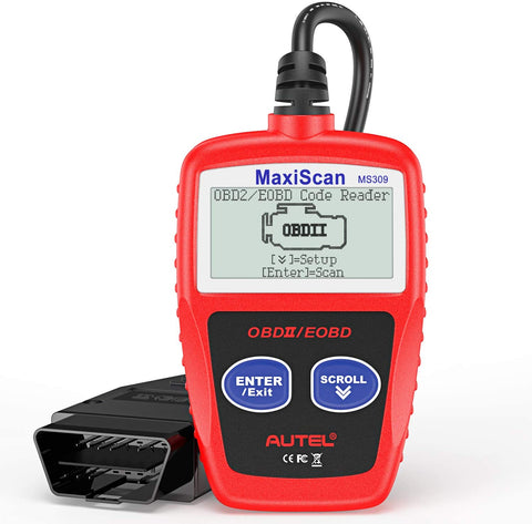 Autel MaxiScan MS309 Universal OBD2 Scanner Engine Light Fault Code Reader, Reading & Erasing Codes, Viewing Freeze Frame Data and Retrieving I/M Readiness Smog CAN Diagnostic Tool