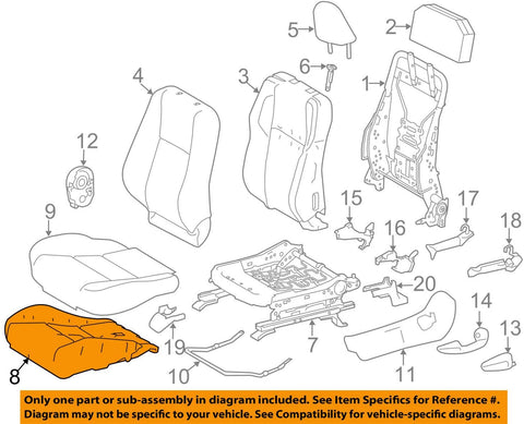 TOYOTA Genuine 71512-0R070 Seat Cushion Pad