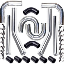 SUNROAD Universal 3" Inch Aluminum Intercooler Piping U-Pipe Kit & Coupler & T-Bolt Black or Blue