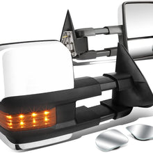 Replacement for Avalanche/Tahoe Chrome Telescoping Manual Extendable Amber Signal Towing Side+Corner Blind Spot Mirror