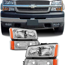 For 2003-2006 Chevy Silverado Avalanche OE Replacement Chrome Headlights Driver+Passenger Head Lamps Pair