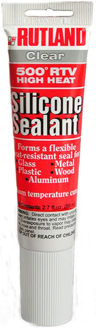 Rutland 500-Degree RTV High Heat Silicone Seal, 2.7-Ounce Tube, Clear
