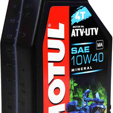 Motul 105878 4T 10W40 Motor Oil for 4 Stroke ATV/UTV Engines 1L/1.05 Quarts Can 10W-40 (2) Pack