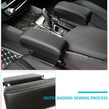 LFOTPP Armrest Box Protector Extender, Car Center Console Armrest Extender, Adjustable Height Comfort Pads,Auto Accessories Universal Fit for All Car Models (Black with White Line)