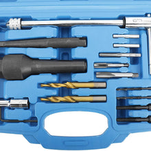 KUNTEC 16pcs Glow Plug Removal Remover Tool Set 8mm 10mm Damaged Glow Plug Extractor Repair Tool