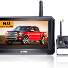 Yakry Y22 HD Digital Wireless Backup Camera 5'' Monitor Kit Hitch Rear View Camera System for RVs,Campers,Trucks,Vans IP69K Waterproof