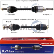 SurTrack Pair Set 2 Front CV Axle Shafts For Ford Fusion Mercury Milan FWD Auto VIN A (8th Digit)