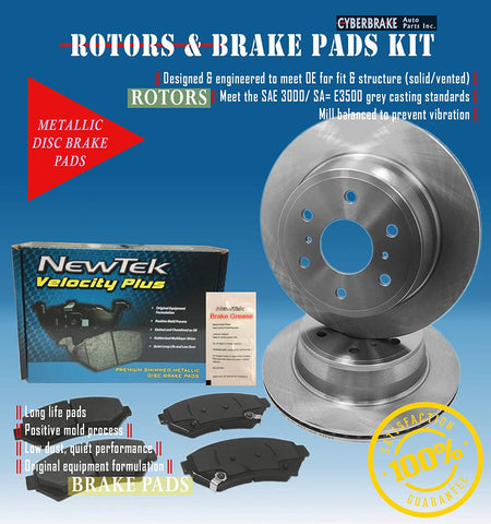 DK1604-6 Rear Rotors and Semi-Metallic Brake Pads
