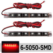 Partsam 2 x 4.5inch Motorcycle LED Third Brake Light Universal Tail Brake Stop Turn Signal Running Light Super Bright 6SMD Red LED Strip Light Bar