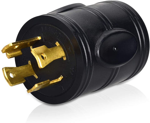 ElecStream Tech NEMA L14-30P to TT-30R Generator RV Power Adapter，30AMP 125/250V Male 4-Prong Locking Plug to 30 AMP 125V Female Converter
