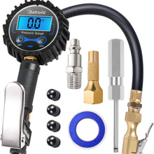 AstroAI ATG250 Digital Tire Inflator with Pressure Gauge, 250 PSI Air Chuck and Compressor Accessories Heavy Duty with Rubber Hose and Quick Connect Coupler for 0.1 Display Resolution