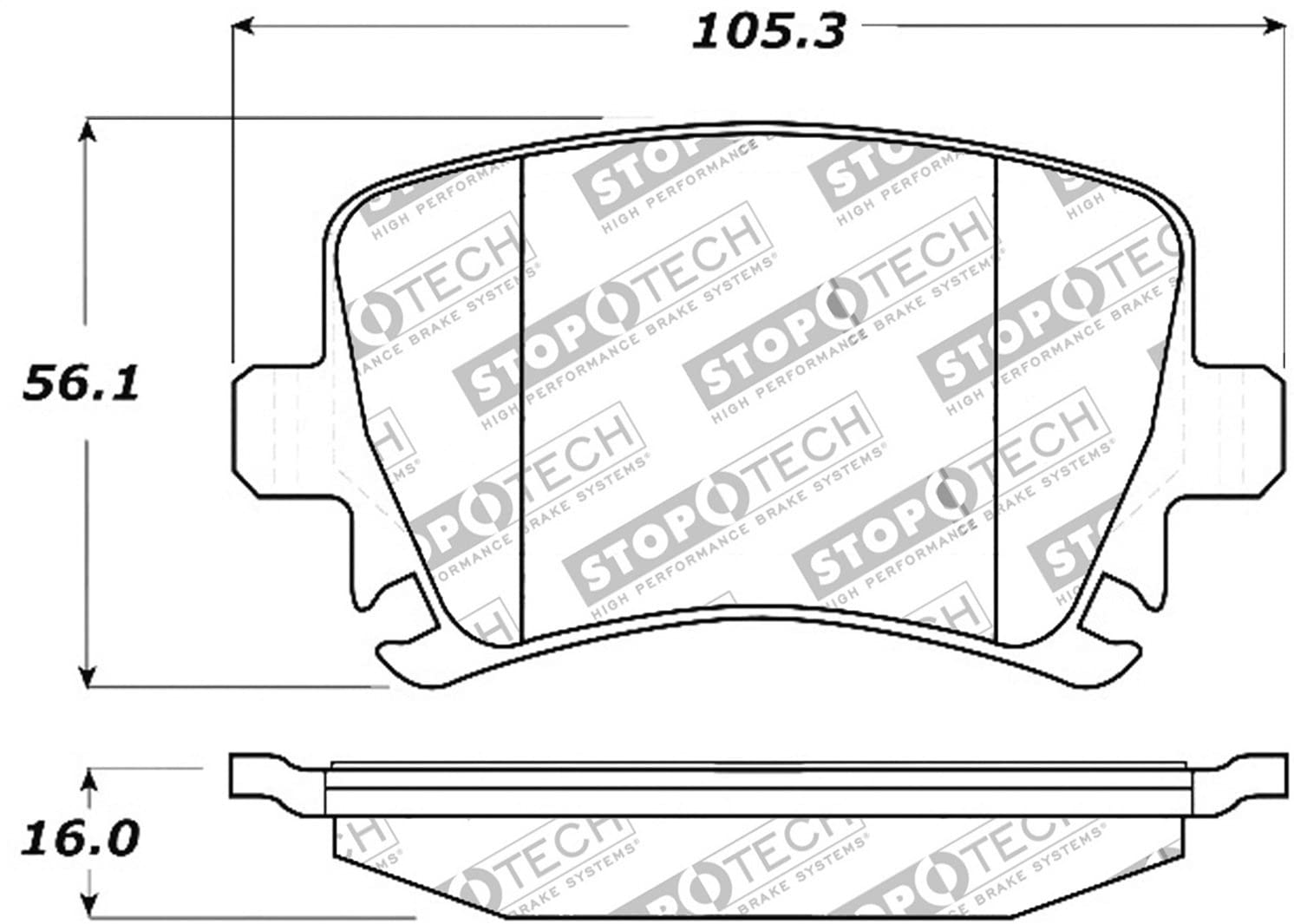 StopTech 309.11080 Street Performance Rear Brake Pad