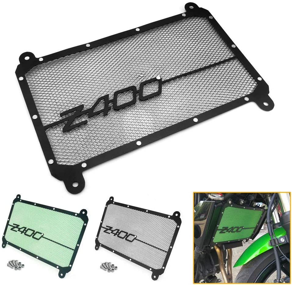 QIDIAN Aluminum Motorcycle Engine Radiator Grille Guard Cover Protector Radiator Guard Street Bike Racing Grill for Kawasaki Z400 Z 400 2018-2020