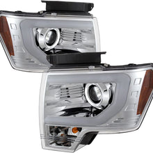 Spyder 5077585 Ford F150 09-14 Projector Headlights - Halogen Model Only (Not Compatible with Factory Xenon/HID Model) - Light Bar DRL - Chrome - High/Low H7 (Included)
