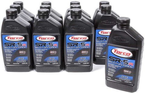 Torco A150020C SR-5 0w20 Synthetic Racing Oil Bottle - 1 Liter Bottle, (Case of 12)