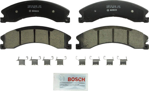 Bosch BC1565 QuietCast Premium Ceramic Disc Brake Pad Set For Select Cadillac Escalade; Chevrolet Silverado, Suburban, HD; GMC Sierra, HD; Nissan NV, Titan XD; Front & Rear