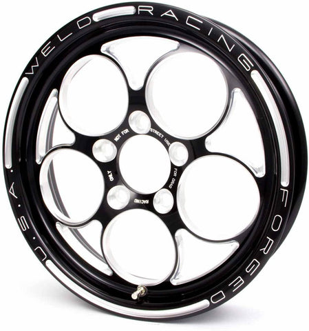 Weld Racing Wheel, Magnum 1 Piece, 15 x 3.5 in, 1.750 in Backspace, Strange Spindle Mount, Aluminum, Black Anodize, Each
