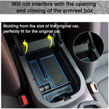 Powerty Center Console Organizer Storage Box Accessories for Toyota RAV4 (5th Gen.) XA50 2019 2020 2021 with Blue Mats and Black Mats