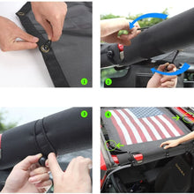 RT-TCZ Sunshade Mesh Shade Top Cover US Flag Polyester Durable Sun Shade for Jeep Wrangler 2007-2017 JK JKU 2 Door Black US Flag
