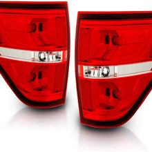 AmeriLite Red/Clear Brake Rear Direct OE Replacement Tail Lights for 2009-2014 Ford F150 F-150 - Passenger and Driver Side