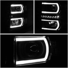 For 14-15 Chevy Silverado 1500 Pair LED DRL+U Tube Bar Projector Headlight/Lamp (Black Housing/Clear Corner)