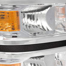 For 14-16 Chevy Silverado 1500 Clear Pair Headlights Headlamps Amber Signal Reflector Lamps