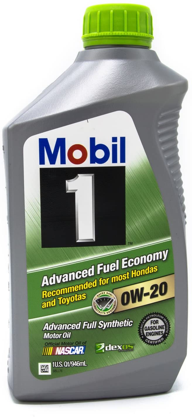 Mobil 1 124184 0W-20 Advanced Fuel Economy Synthetic Motor Oil-1 Quart (Pack of 6), 192. Fluid_Ounces, 6 Pack