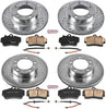 Power Stop K4406 Front & Rear Brake Kit with Drilled/Slotted Brake Rotors and Z23 Evolution Ceramic Brake Pads