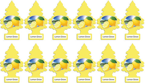 LITTLE TREES Car Air Freshener | Hanging Paper Tree for Home or Car | Lemon Grove | 12 Pack