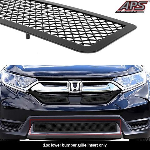 APS Compatible with 2017-2020 Honda CR-V Lower Bumper Stainless Steel Black Mesh Grille Insert N19-H32467H
