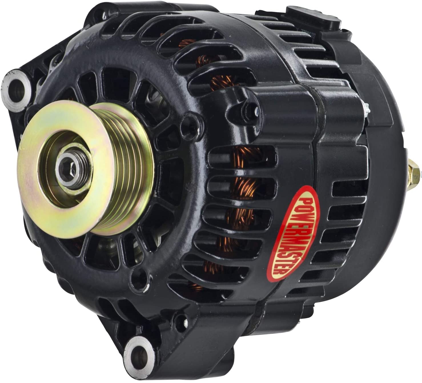 Powermaster 58247 Black Alternator (AD230 165A 6 Groove Pulley OE Hookup PLFS)