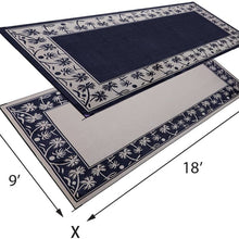 Reversible Mats 209181 Outdoor Patio / RV Camping Mat - Palm Tree (Black/Beige, 9-Feet x 18-Feet)