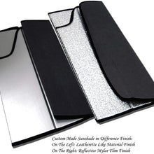 TuningPros SS-278-2L Custom Fit Car Windshield Sun Shade Protector, Sunshade Visor Leatherette Like & Grey Felt Finish 1-pc Set Compatible With 2014-2020 Nissan Rogue