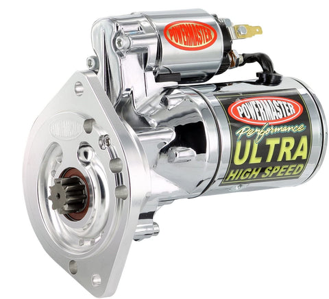 Powermaster 19453 Chrome Alternator (Ultra HS [SB] with billet Black 2 Ear Mating All A/T & M/T with 157T Flywheel 3/4