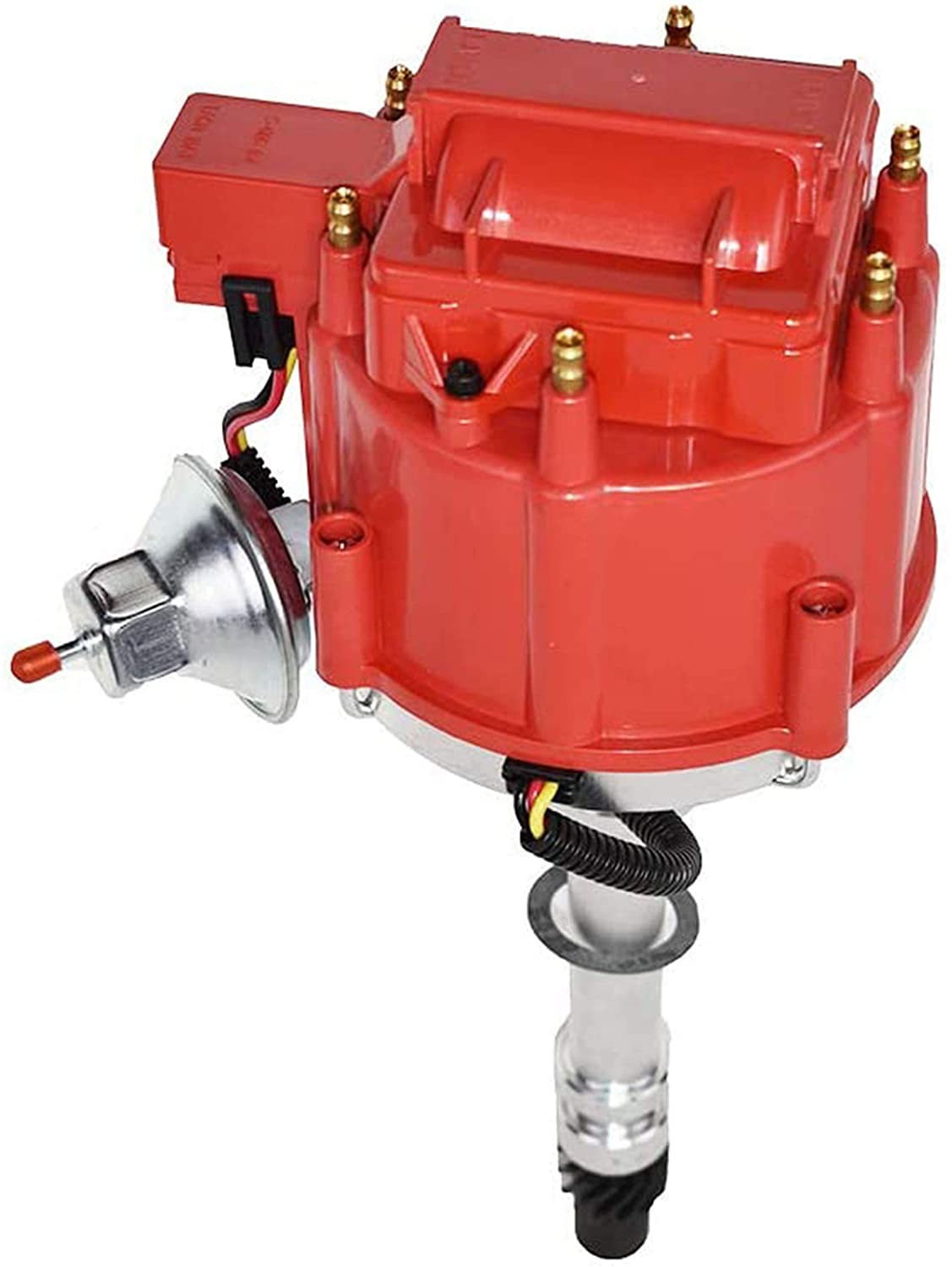 A-Team Performance Complete HEI Distributor 65K Coil 7500 RPM Compatible With Chevrolet Chevy GM GMC 4.3L 262 V6 EFI to CARB SWAP 90° V-6 One Wire Installation Red Cap (Red)