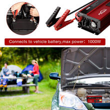 Maxpart 1000W Power Inverter Truck/RV Inverter 12V DC to 110V AC Converter with Dual AC Outlets 2.4A USB and Dual 12V Car Cigarette Lighter Modified Wave Inverter
