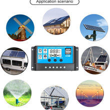 20A Solar Charge Controller Solar Panel Battery Intelligent Regulator with Dual USB Port 12V/24V PWM Auto Paremeter Adjustable LCD Display